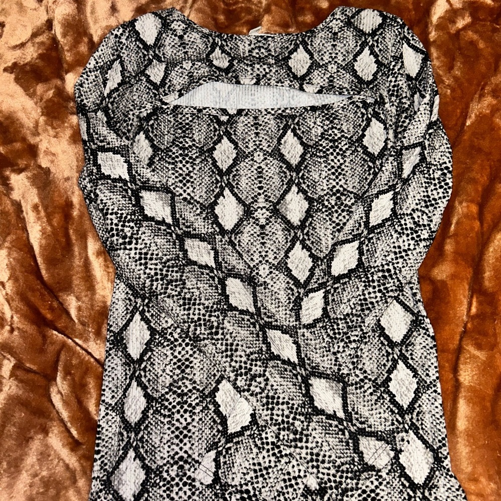 caution to the wind snakeskin long sleeve